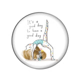 Yoga Girl Motivational Quote Snap Button DIY Glass Cabochons