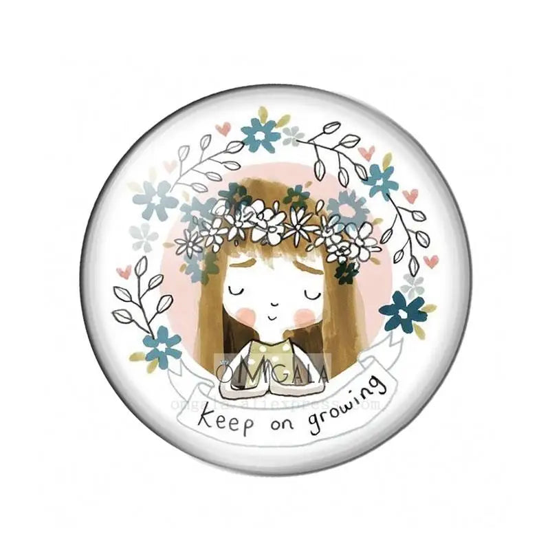 Yoga Girl Motivational Quote Snap Button DIY Glass Cabochons