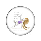 Yoga Girl Motivational Quote Snap Button DIY Glass Cabochons