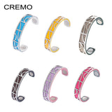 Stainless Steel Women's Leather Cuff Bracelet