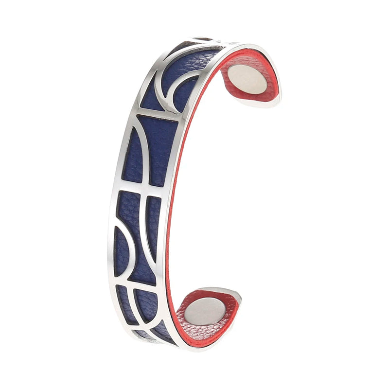 Stainless Steel Women's Leather Cuff Bracelet