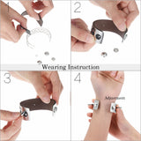 Stainless Steel Women's Honeycomb Bracelet with Interchangeable Leather Bangles