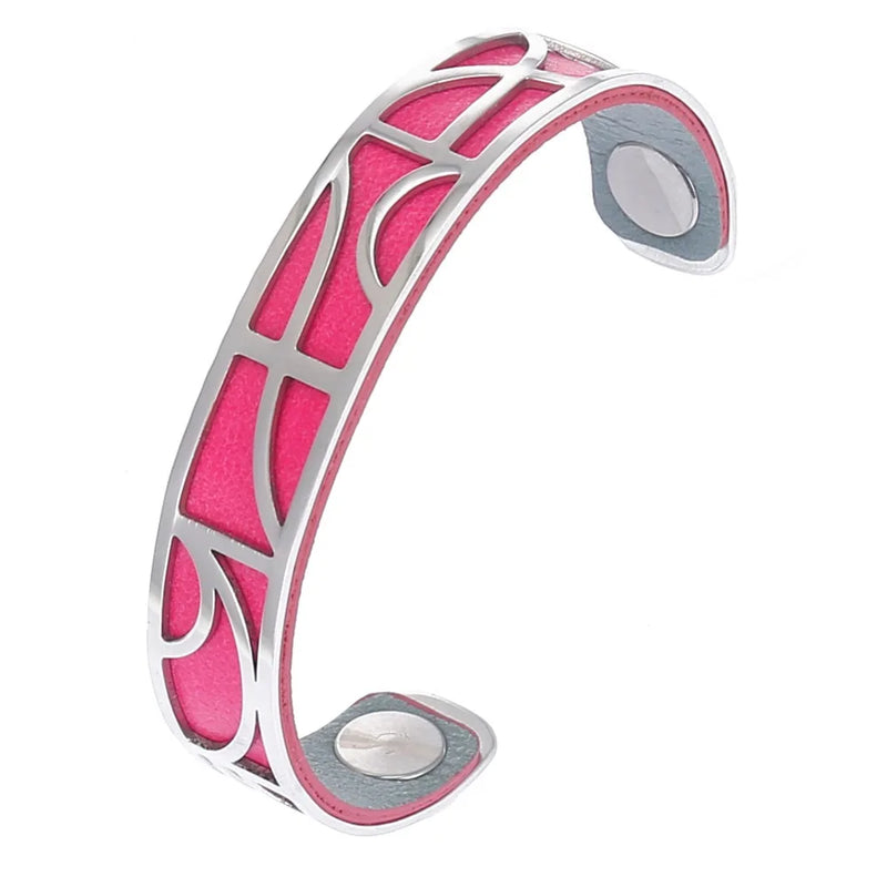 DIY Love Cuff Bracelets For Women Stainless Steel Interchangeable Leather