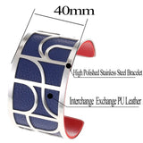 DIY Love Cuff Bracelets For Women Stainless Steel Interchangeable Leather