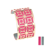 Stainless Steel Cross Cuff Bracelet with Leather Band
