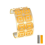 Stainless Steel Cross Cuff Bracelet with Leather Band