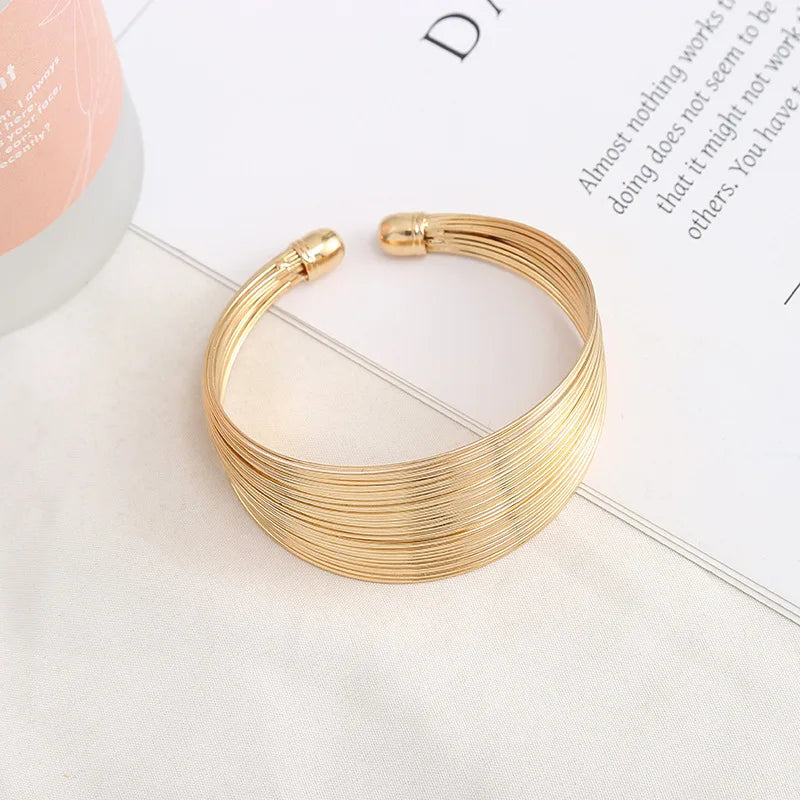 Cuff Bracelets Metallic Multilayer Bracelet For Women