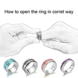 Stainless Steel Rotatable Base Bague Women Rings