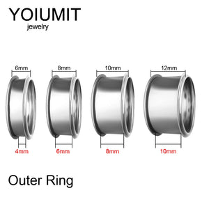 Stainless Steel Rotatable Base Bague Women Rings