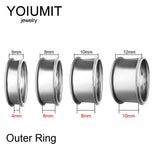 Stainless Steel Rotatable Base Bague Women Rings