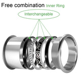 Stainless Steel Rotatable Base Bague Women Rings