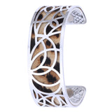 Titanium Stainless Steel Cuff Bracelet Women Geometric Pattern