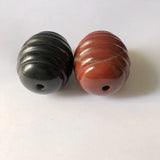 Natural Red Jaspe & Obsidian Yoni Egg Set