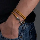 Yonney Personalized Anchor Bracelet Father Anniversary Gift For Boyfriend Men