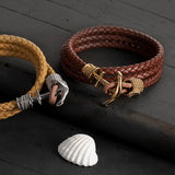 Yonney Personalized Anchor Bracelet Father Anniversary Gift For Boyfriend Men