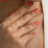YooFaning Silver Cross Necklace Unique Personality Jewelry Gift