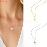YooFaning Silver Cross Necklace Unique Personality Jewelry Gift