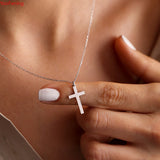 YooFaning Silver Cross Necklace Unique Personality Jewelry Gift