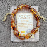 Amber Bracelet for Women Natural Flower Plant Oval Beads Jewelry