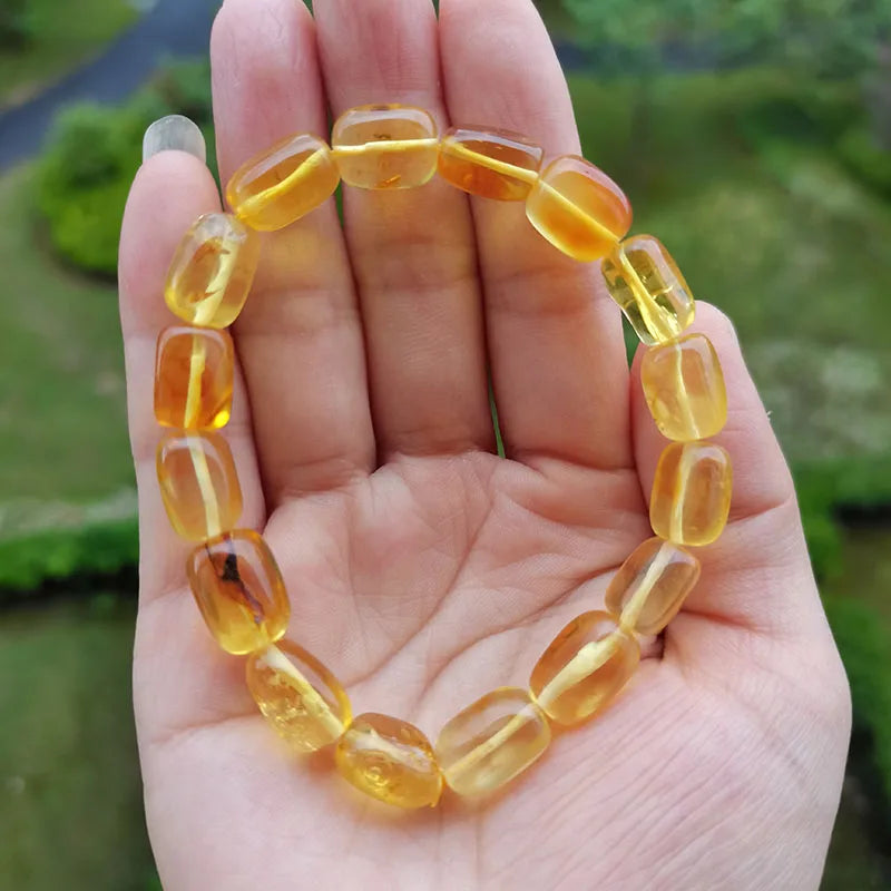 11g 19g 22g Natural Amber Bracelet Women Gift Beads Healing Jewelry