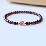 4mm 5A Garnet Bracelet for Girls Gift Round Mini Tiny Jewelry