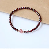 4mm 5A Garnet Bracelet for Girls Gift Round Mini Tiny Jewelry