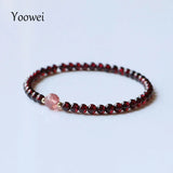 4mm 5A Garnet Bracelet for Girls Gift Round Mini Tiny Jewelry