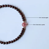 4mm 5A Garnet Bracelet for Girls Gift Round Mini Tiny Jewelry