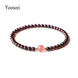 4mm 5A Garnet Bracelet for Girls Gift Round Mini Tiny Jewelry