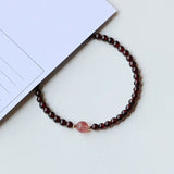 4mm 5A Garnet Bracelet for Girls Gift Round Mini Tiny Jewelry