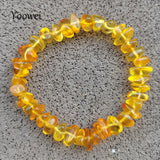 Amber Bracelet for Women Elastic Stretch Style Stone Chips Bead