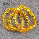Amber Bracelet for Women Elastic Stretch Style Stone Chips Bead