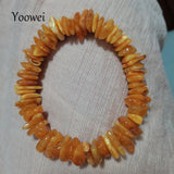 Amber Bracelet for Women Men Mother Gift Elastic Stretch Style Irregular Stone