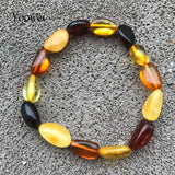 Natural Amber Bracelet for Women 100% Bead Multicolor Gem Amber Jewelry
