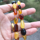Natural Amber Bracelet for Women 100% Bead Multicolor Gem Amber Jewelry