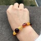 Natural Amber Bracelet for Women 100% Bead Multicolor Gem Amber Jewelry