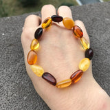 Natural Amber Bracelet for Women 100% Bead Multicolor Gem Amber Jewelry