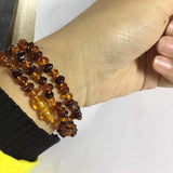 Amber Layered Bracelet with Irregular Beads Knot