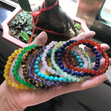 Beaded Bracelet Unisex Amethyst Rose Quartz Tiger Eye Lapis Lazuli Agate