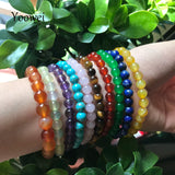 Beaded Bracelet Unisex Amethyst Rose Quartz Tiger Eye Lapis Lazuli Agate