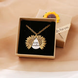 Sunflower Necklace You Are My Sunshine Rose Silver Pendant