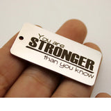 You Are Stronger Charm Stainless Steel Charms High Polish Pendant 10pcs/lot