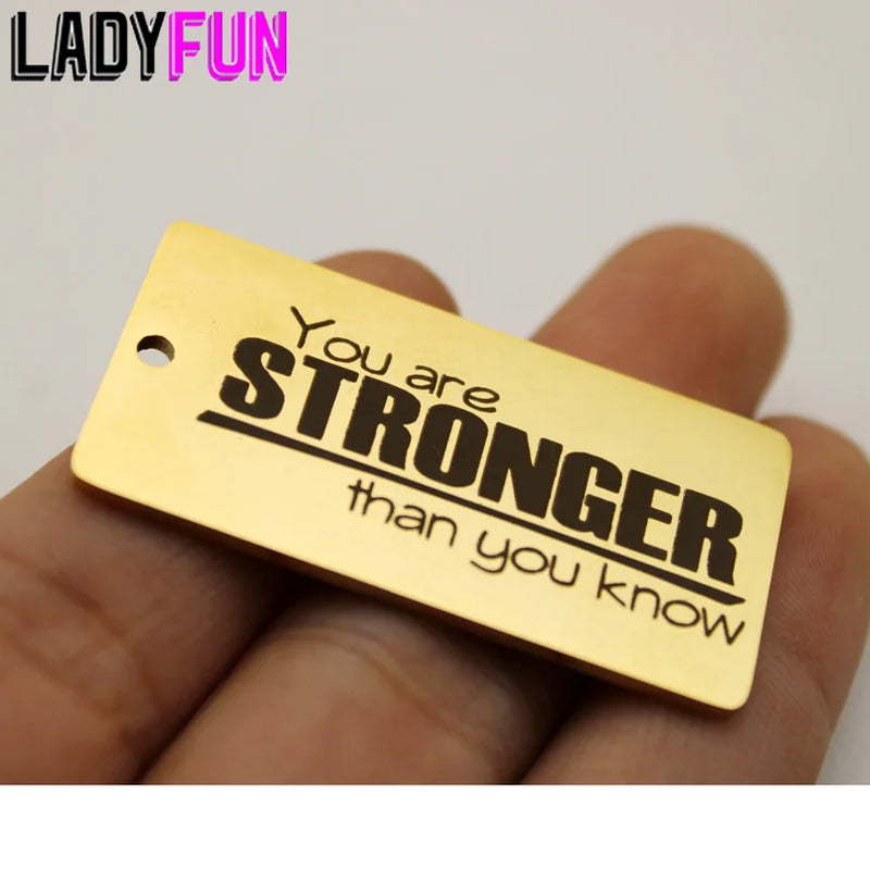 You Are Stronger Charm Stainless Steel Charms High Polish Pendant 10pcs/lot