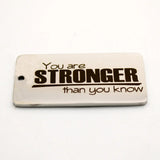 You Are Stronger Charm Stainless Steel Charms High Polish Pendant 10pcs/lot