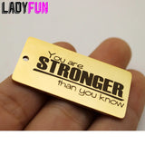You Are Stronger Charm Stainless Steel Charms High Polish Pendant 10pcs/lot