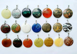 35mm Gem Stone Pendant Beads, Double Puffy Agate Jasper, Tiger Eye Jewelry