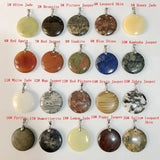 35mm Gem Stone Pendant Beads, Double Puffy Agate Jasper, Tiger Eye Jewelry