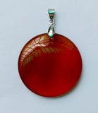 35mm Gem Stone Pendant Beads, Double Puffy Agate Jasper, Tiger Eye Jewelry