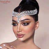 Crystal Forehead Headband for Women Brides Party Wedding Hair Accessories