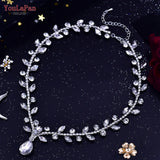 YouLaPan HN03 Marquise Rhinestone Necklace Bridal Chorker Chain Wedding Pendant